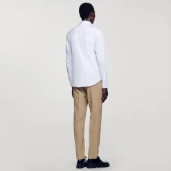 Homme SANDRO Chemise Ajustée En Coton Stretch