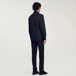 Homme SANDRO Chemise Ajustée En Coton Stretch