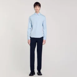 Homme SANDRO Chemise Ajustée En Coton Stretch