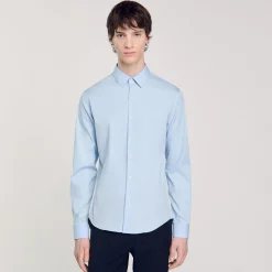 Homme SANDRO Chemise Ajustée En Coton Stretch