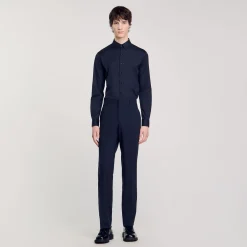 Homme SANDRO Chemise Ajustée En Coton Stretch