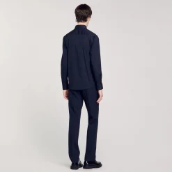 Homme SANDRO Chemise Ajustée En Coton Stretch