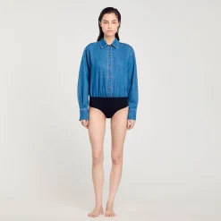 Femme SANDRO Chemise Body En Jean