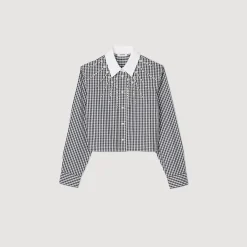 Femme SANDRO Chemise Courte à Plastron Strassé