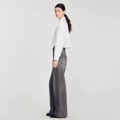 Femme SANDRO Chemise Courte En Popeline
