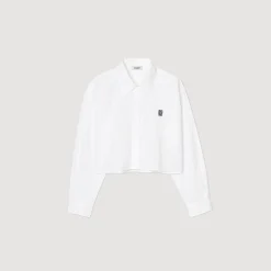 Femme SANDRO Chemise Courte En Popeline