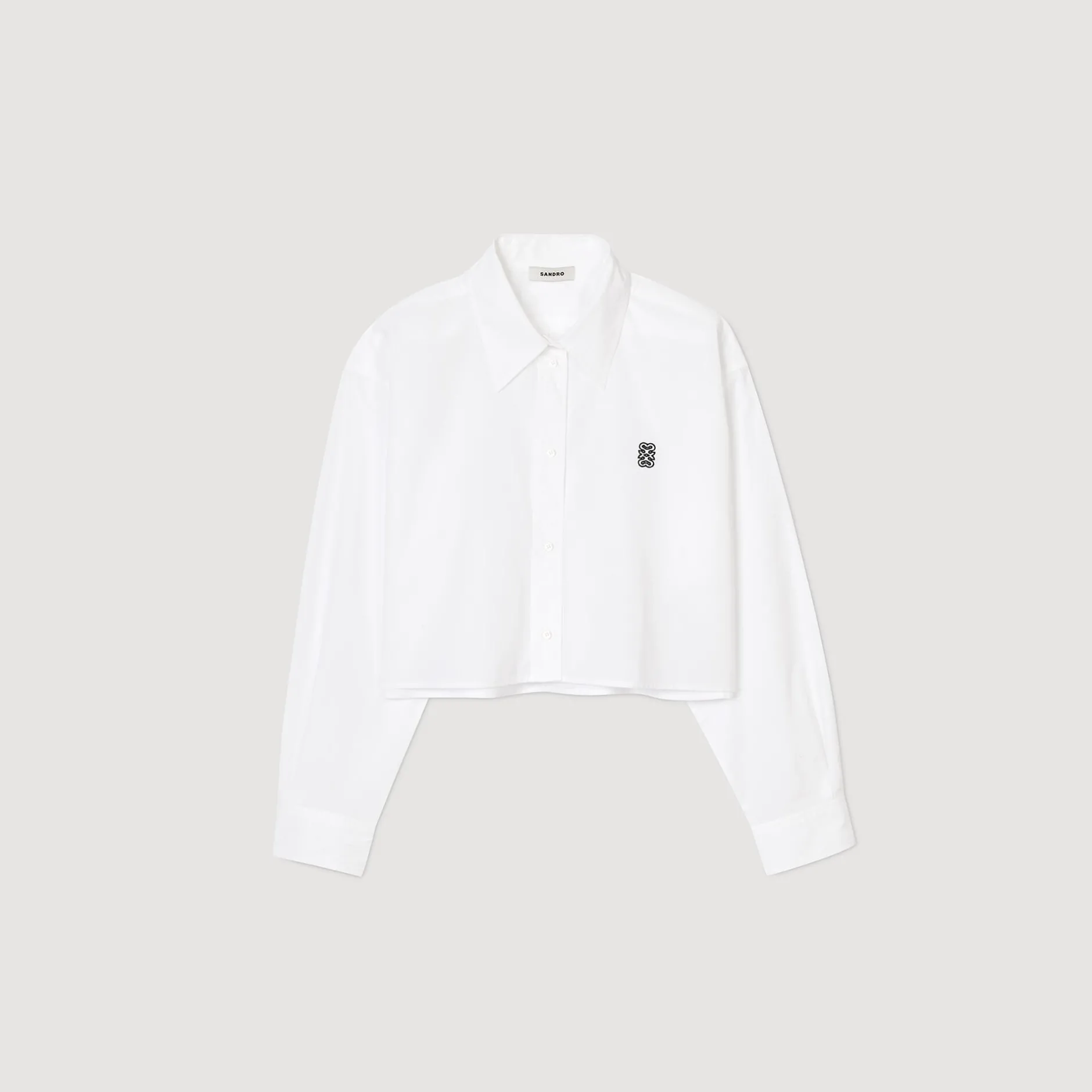 Femme SANDRO Chemise Courte En Popeline