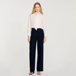 Femme SANDRO Chemise Courte En Soie