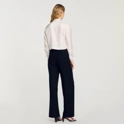 Femme SANDRO Chemise Courte En Soie