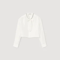 Femme SANDRO Chemise Courte En Soie