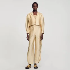 Femme SANDRO Chemise Courte Satinée