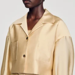 Femme SANDRO Chemise Courte Satinée