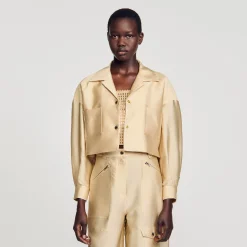 Femme SANDRO Chemise Courte Satinée