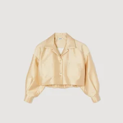Femme SANDRO Chemise Courte Satinée