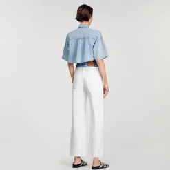 Femme SANDRO Chemise Courte Strassée
