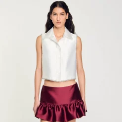 Femme SANDRO Chemise Courte Strassée