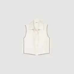 Femme SANDRO Chemise Courte Strassée