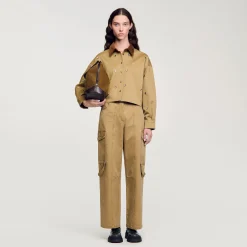 Femme SANDRO Chemise Courte Strassée
