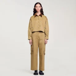 Femme SANDRO Chemise Courte Strassée