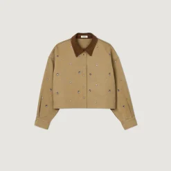 Femme SANDRO Chemise Courte Strassée