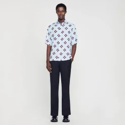 Homme SANDRO Chemise Cross Flower Manches Courtes