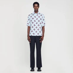 Homme SANDRO Chemise Cross Flower Manches Courtes