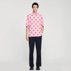 Homme SANDRO Chemise Cross Flower Manches Courtes