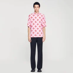 Homme SANDRO Chemise Cross Flower Manches Courtes