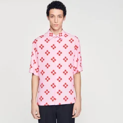 Homme SANDRO Chemise Cross Flower Manches Courtes