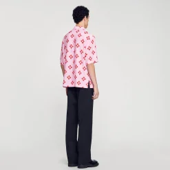 Homme SANDRO Chemise Cross Flower Manches Courtes