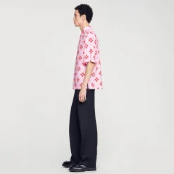 Homme SANDRO Chemise Cross Flower Manches Courtes