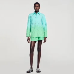 Femme SANDRO Chemise Dip Dye Strassée