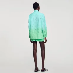 Femme SANDRO Chemise Dip Dye Strassée