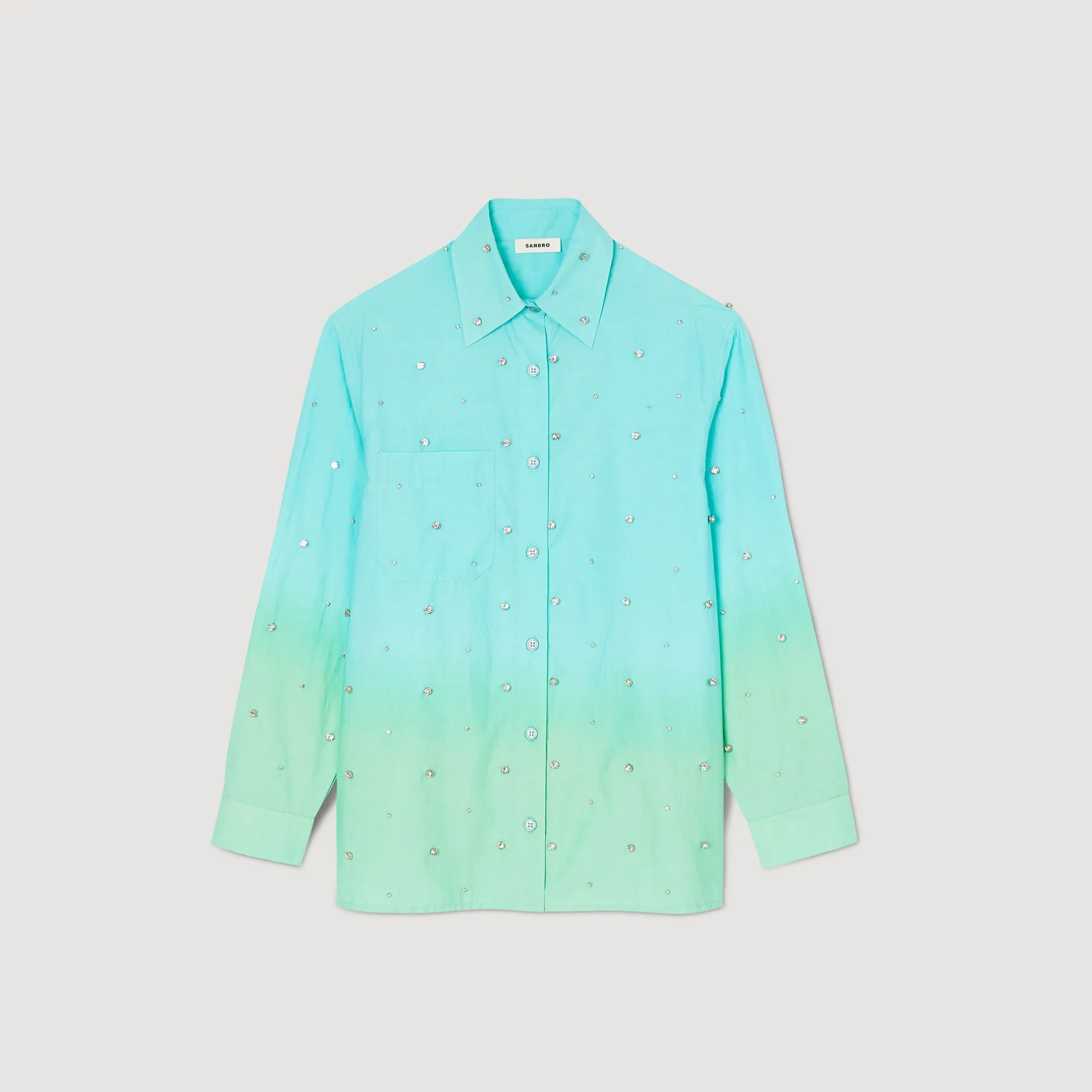Femme SANDRO Chemise Dip Dye Strassée
