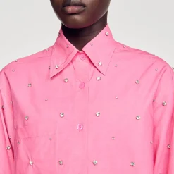 Femme SANDRO Chemise Dip Dye Strassée