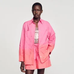 Femme SANDRO Chemise Dip Dye Strassée