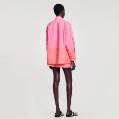 Femme SANDRO Chemise Dip Dye Strassée