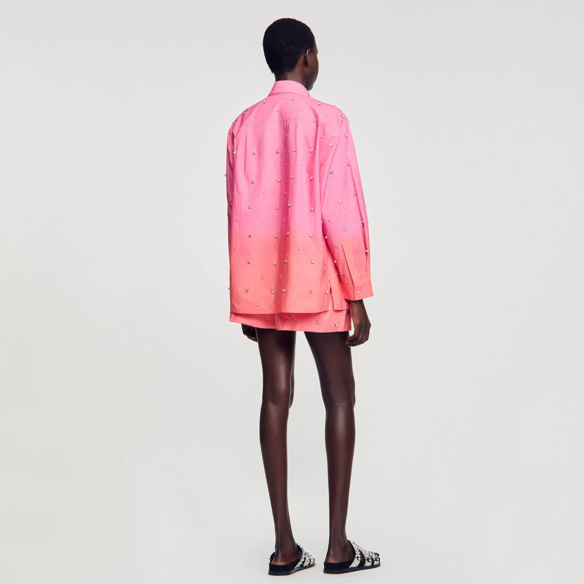 Femme SANDRO Chemise Dip Dye Strassée