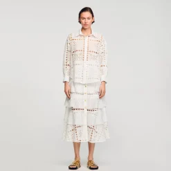 Femme SANDRO Chemise En Broderie Anglaise