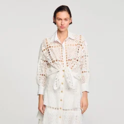 Femme SANDRO Chemise En Broderie Anglaise