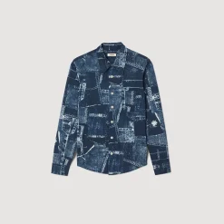Homme SANDRO Chemise En Coton à Imprimé Patchwork
