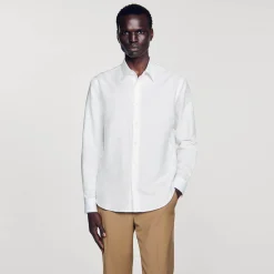 Homme SANDRO Chemise En Coton Et Lin