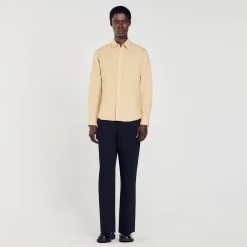 Homme SANDRO Chemise En Coton Et Lin