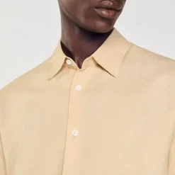 Homme SANDRO Chemise En Coton Et Lin