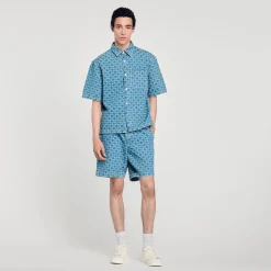 Homme SANDRO Chemise En Denim Square Cross