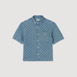 Homme SANDRO Chemise En Denim Square Cross
