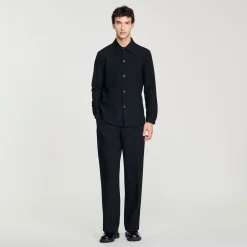Homme SANDRO Chemise En Jersey à Manches Longues