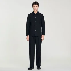 Homme SANDRO Chemise En Jersey à Manches Longues