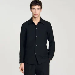 Homme SANDRO Chemise En Jersey à Manches Longues
