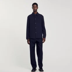 Homme SANDRO Chemise En Jersey à Manches Longues